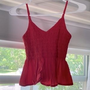 Red Scrunch Tank Top